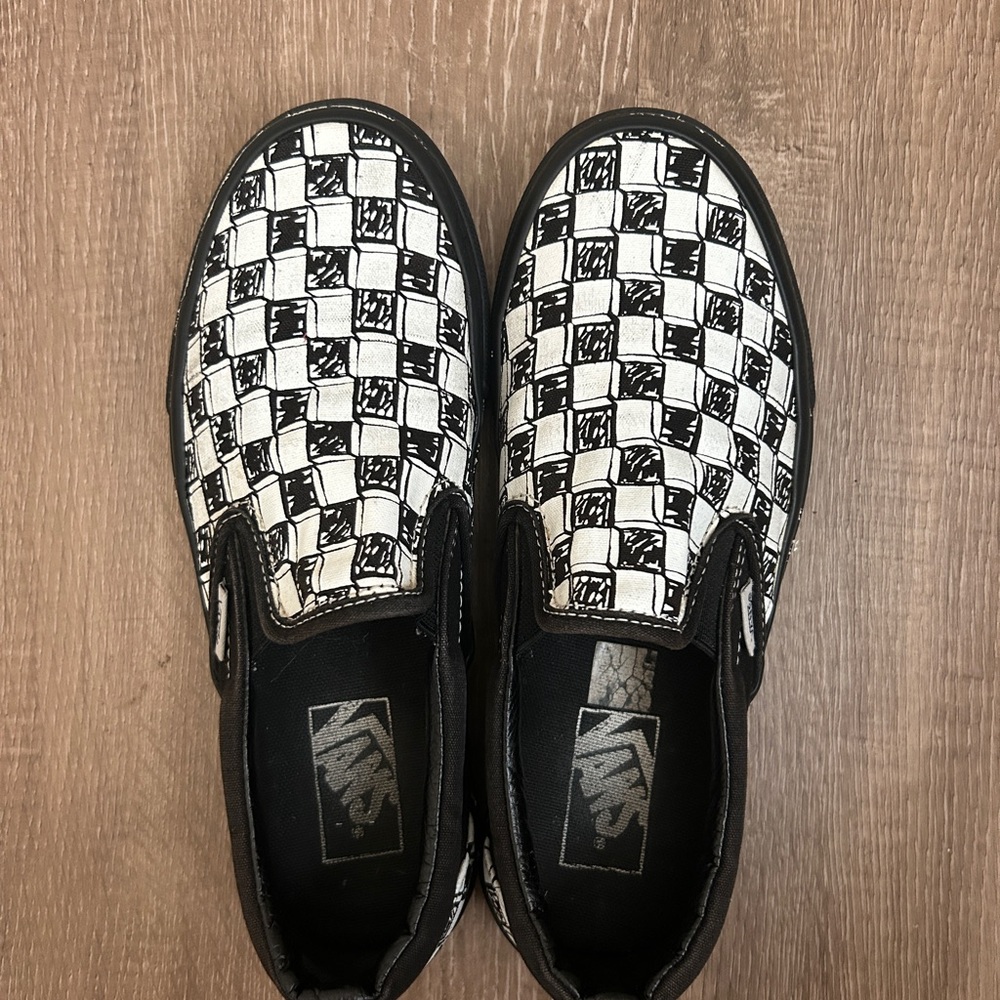 Vans Monochrome Checkered Slip-Ons